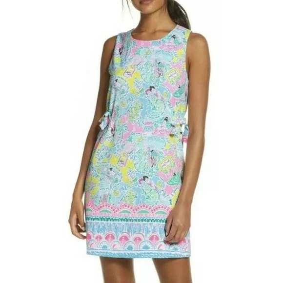 (70% OFF) NWT Lilly Pulitzer Marli Pastel Multi Color Stretch Shift Dress $275